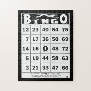 Puzzle Tarjeta del bingo del vintage de las Ephemeras el