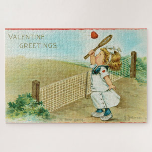 Puzzle Tarjeta del Día de San Valentín con tema de tenis