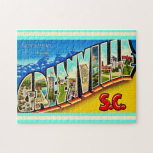 Puzzle Tarjeta postal antigua de Greenville SC 11x14