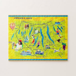 Puzzle Tarjeta postal de 11x14 de los Finger Lakes de Nue