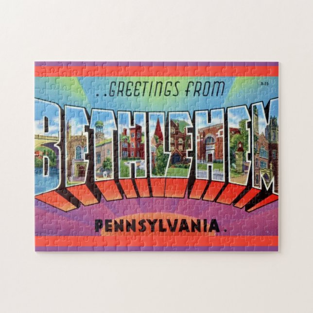 Puzzle Tarjeta postal de Bethlehem PA (Horizontal)