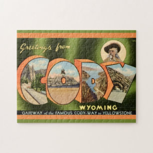 Puzzle Tarjeta postal de Cody Wyoming 11x14