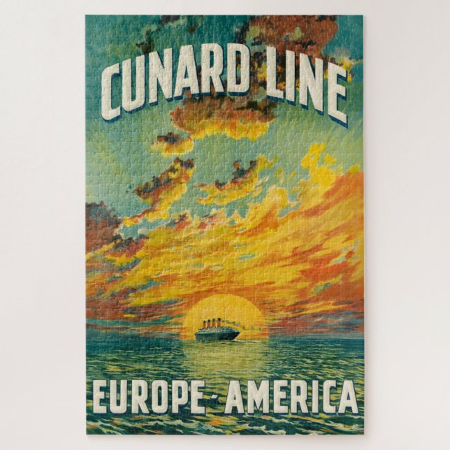 PUZZLE TARJETA POSTAL DE CUNARD OCEAN LINER EUROPE (Vertical)