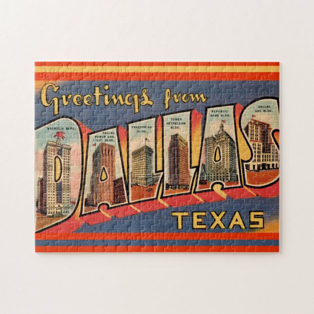 Puzzle Tarjeta postal de Dallas Texas (Horizontal)