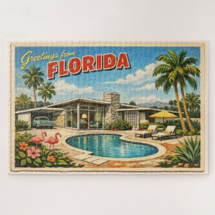 Puzzle Tarjeta postal de Florida de estilo moderno de med