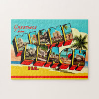 Tarjeta postal de Miami Beach 11x14