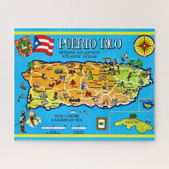 Puzzle Tarjeta postal de Puerto Rico 16x20  (Horizontal)