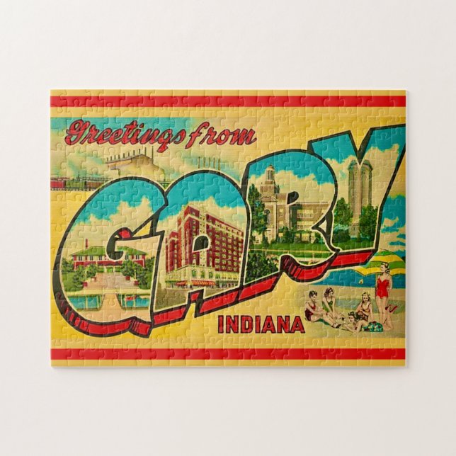 Puzzle Tarjeta postal de saludo de Gary Indiana (Horizontal)