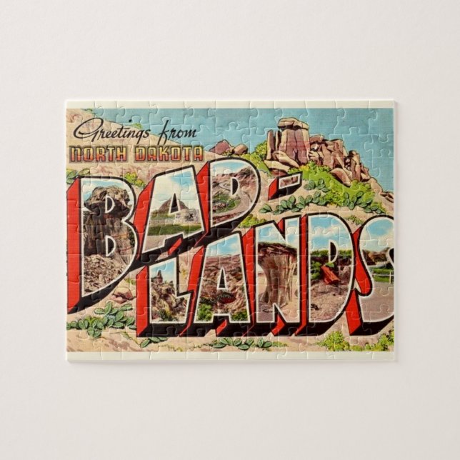 Puzzle Tarjeta postal de The Badlands 8x10 (Horizontal)