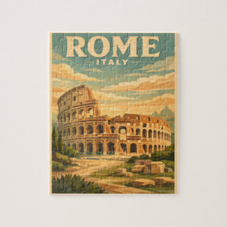 Puzzle Tarjeta postal de viaje vintage del Coliseo de Rom