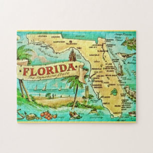 Puzzle Tarjeta postal del estado de Florida 11x14