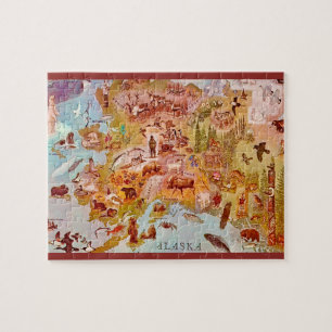 Puzzle Tarjeta postal ilustrada de Alaska 8x10