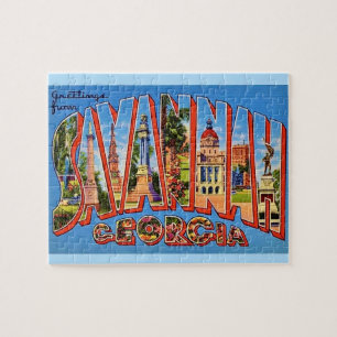 Puzzle Tarjeta postal Savannah Georgia 8x10
