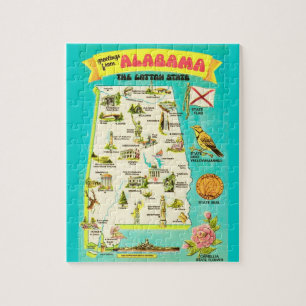 Puzzle Tarjeta postal vintage de Alabama 8X10