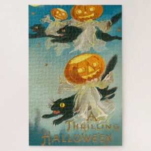 Puzzle Tarjeta postal vintage de Halloween cursi y extrav