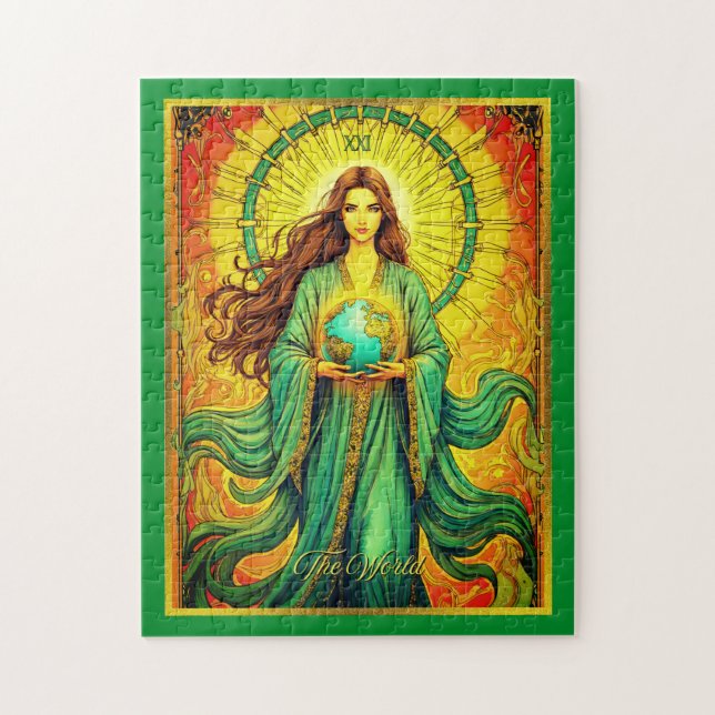 Puzzle Tarjeta Tarot de Art Nouveau para el mundo (Vertical)