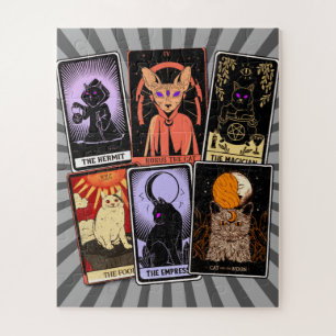 Puzzle Tarjetas Cat Tarot—Emperatriz Halloween. Hermit, t