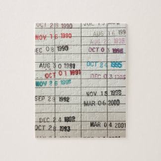 Puzzle Tarjetas de fecha debida de la biblioteca del