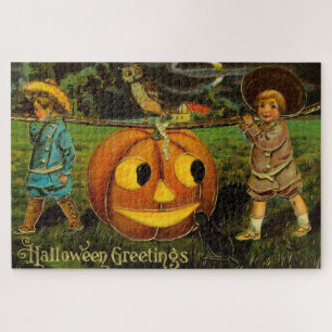 Puzzle Tarjetas de Halloween - Postal antigua con carrete