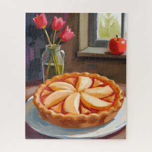 Puzzle Tarta de manzana acuarela Día de Acción de Gracias