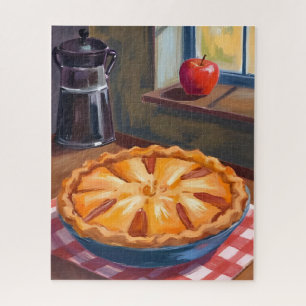 Puzzle Tarta de manzana de otoño acuarela