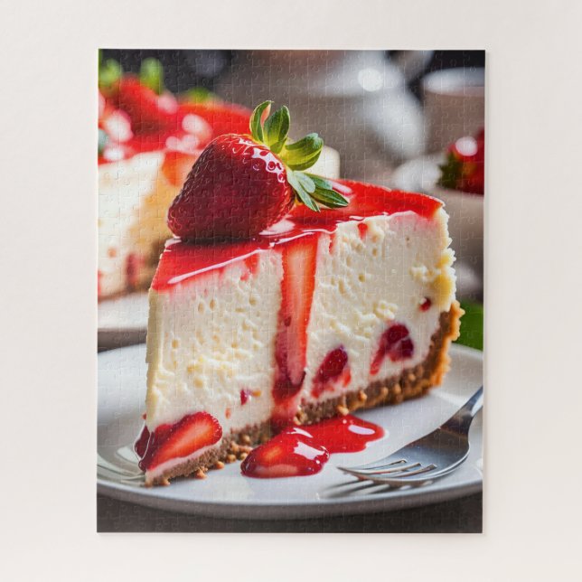 Puzzle Tarta de queso con fresa (Vertical)