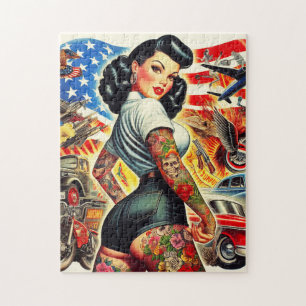 Puzzle Tattoed American Pin-up