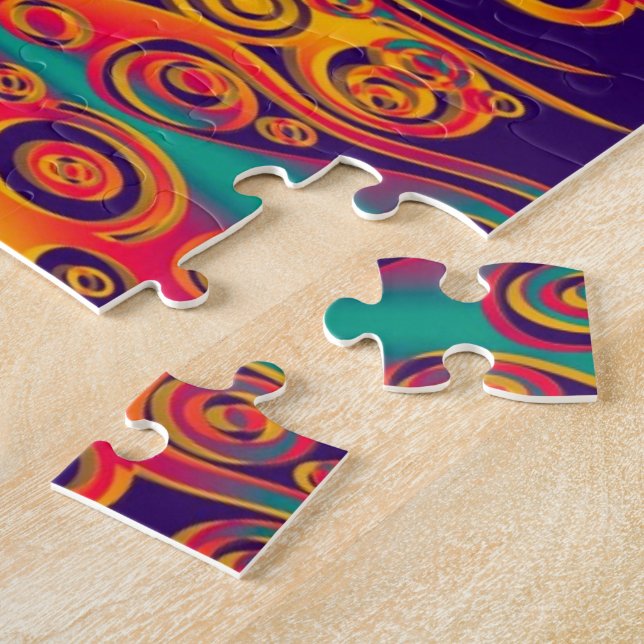 Puzzle Tattoo Pattern Art - llamas y círculos (Lado)