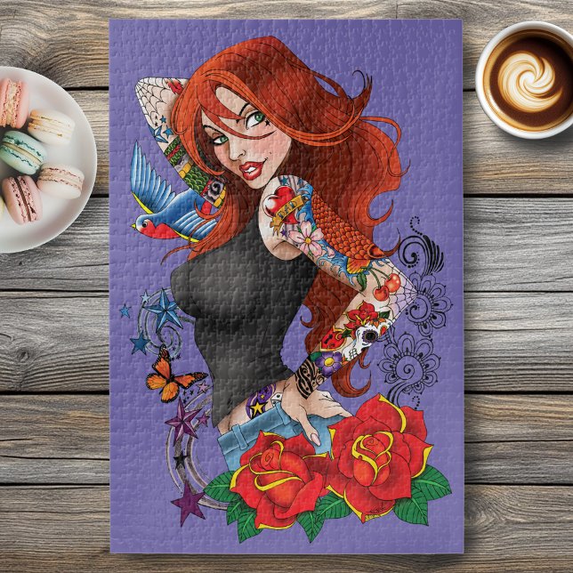 Puzzle Tattoos de la mujer de Redhead (Subido por el creador)