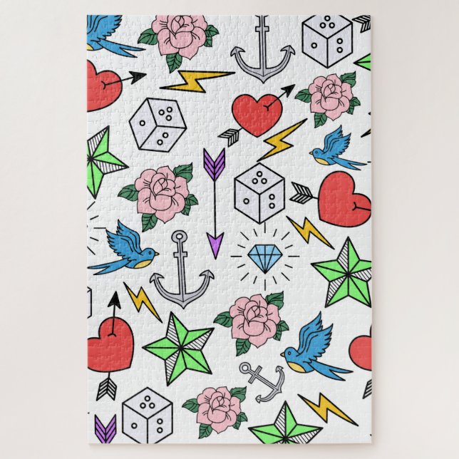 Puzzle Tatuaje de la vieja escuela (Vertical)