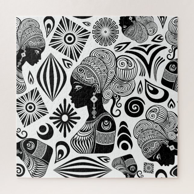 Puzzle Tatuaje tribal de retrato Chica africano (Vertical)