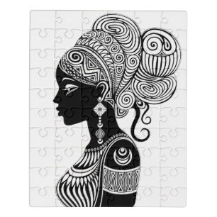 Puzzle Tatuaje tribal de retrato Chica africano