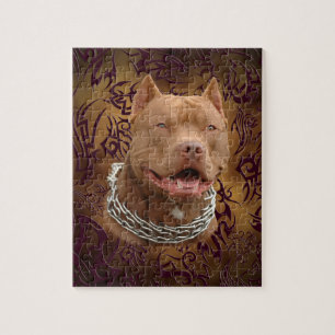 Puzzle Tatuaje tribal marrón de Pitbull