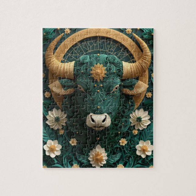 Puzzle Tauro Zodiaco en Quilling de Papel (Vertical)