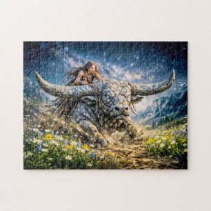 Puzzle Tauro Zodiaco Montando una Criatura Mística con Cu