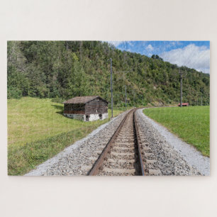 Puzzle Tavanasa Graubünden Suiza Vía de ancho métrico