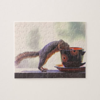 Puzzle Taza de la ardilla y de café