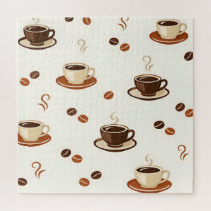 Puzzle Tazas de café acogedoras patrón sin fisuras