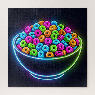 Puzzle Tazón de cereal con brillo de neón