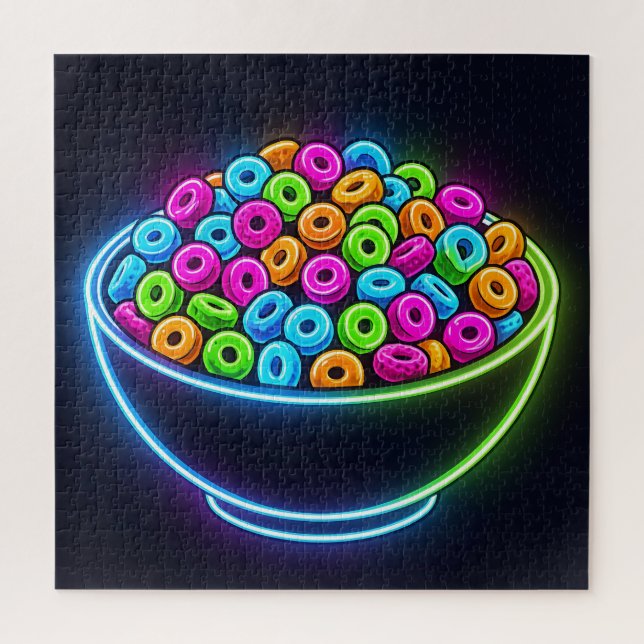 Puzzle Tazón de cereal con brillo de neón (Vertical)