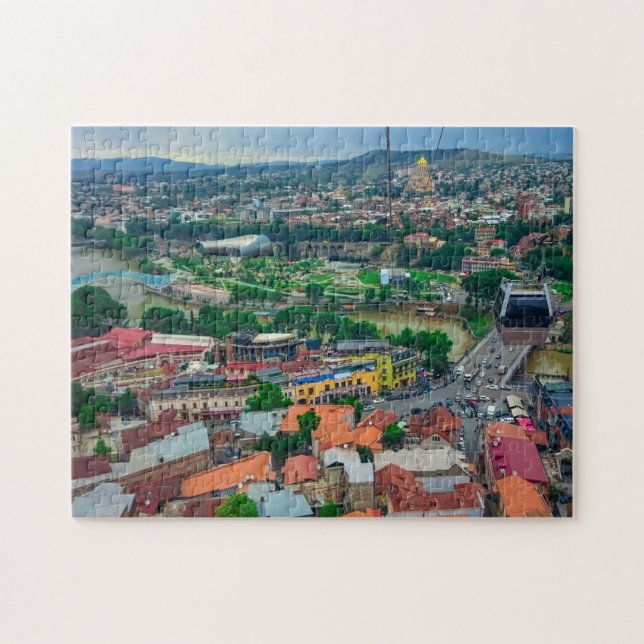 Puzzle Tbilisi Georgia Cityscape Street Architecture Jigs (Horizontal)