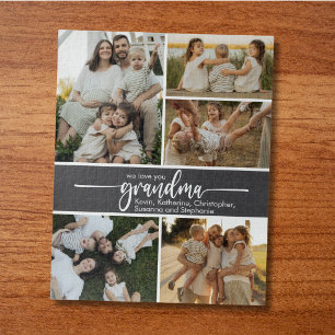 Puzzle Te Amamos Abuela Familia 5 Colaje de Fotos
