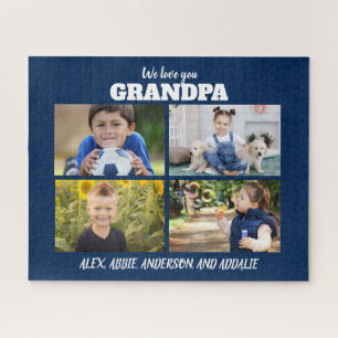 Puzzle Te Amamos Abuelo 4 Fotos Azul Marino 16x20
