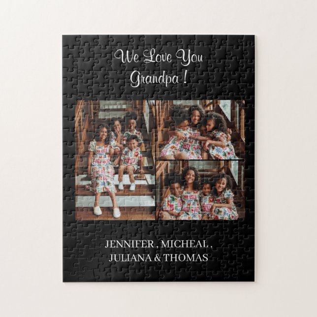 Puzzle Te amamos el guión del Collage de fotos del abuelo (Vertical)