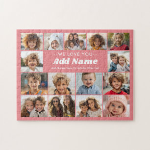 Puzzle Te Amamos - Nombre Personalizado - Collage de 15 F