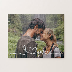 Puzzle Te amo con escritura blanca con Personalizado de c