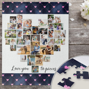 Puzzle Te amo en pedazos Corazón Formado 36 Colaje de Fot