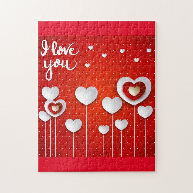 Puzzle Te amo en rojo (Vertical)