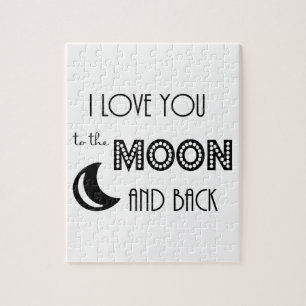 Puzzle te amo hasta la luna y de vuelta negro blanco