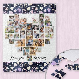 Puzzle Te amo hasta piezas corazón fotocolage querido
